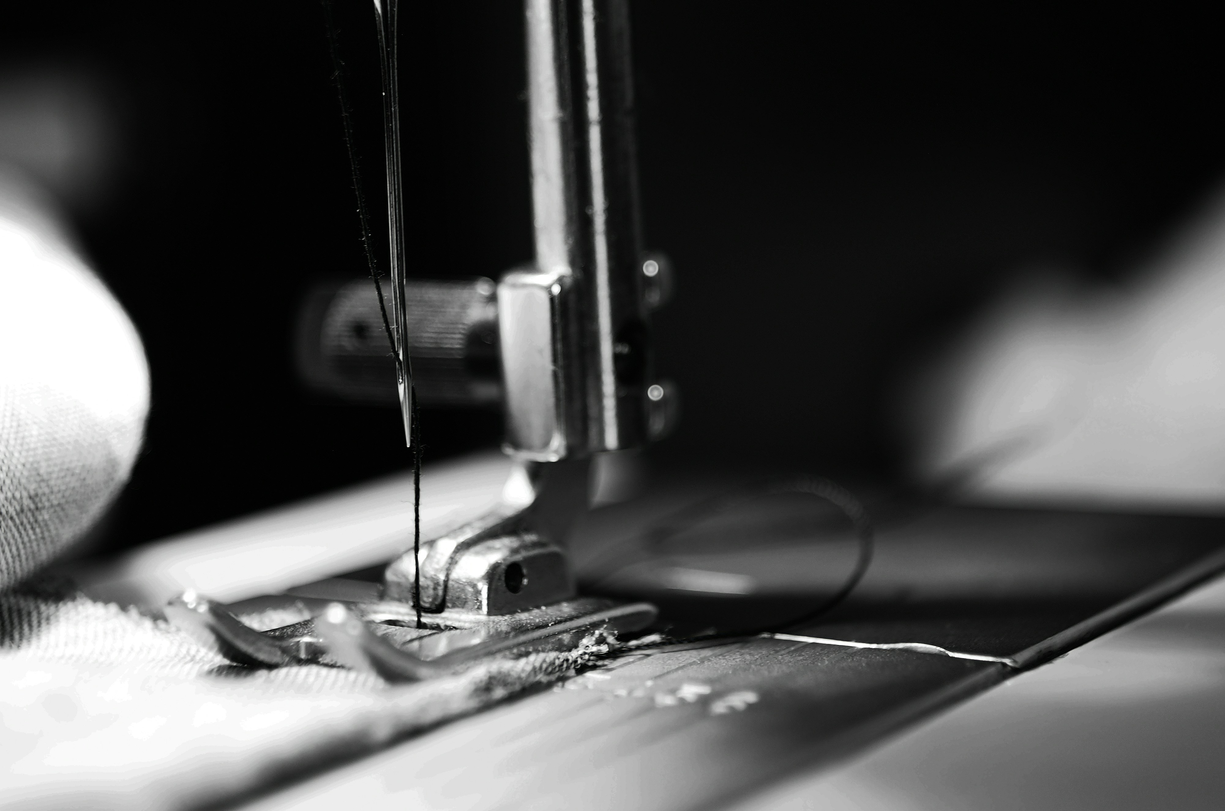 A sewing machine at work.